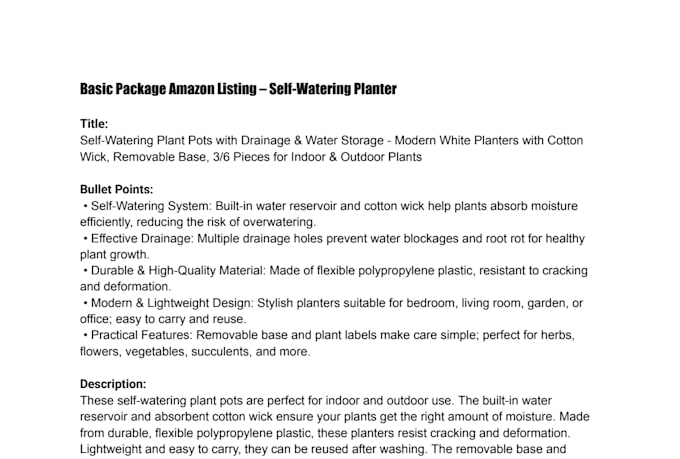 write amazon product listing that convert